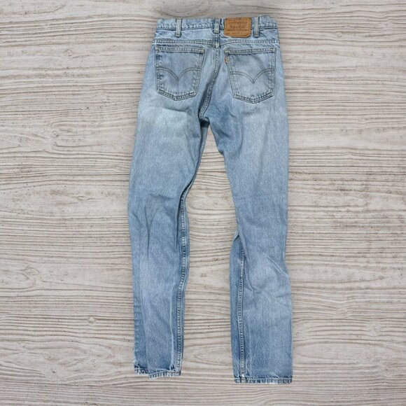LEVIS 505 Vintage 1996 Orange Tab Light Wash Distressed Denim Jeans Mens 30 x 34 - Picture 6 of 9